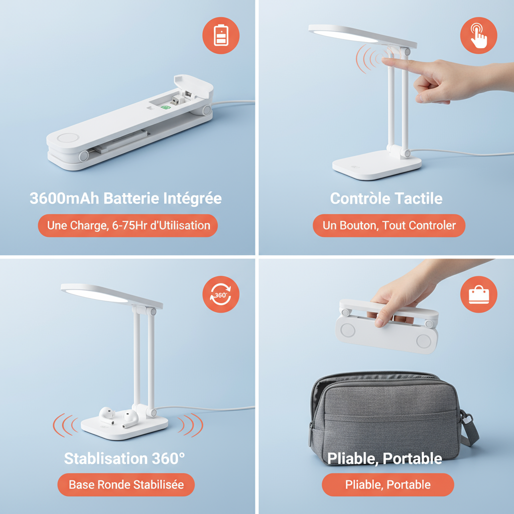 Caractéristiques de la lampe LED en français